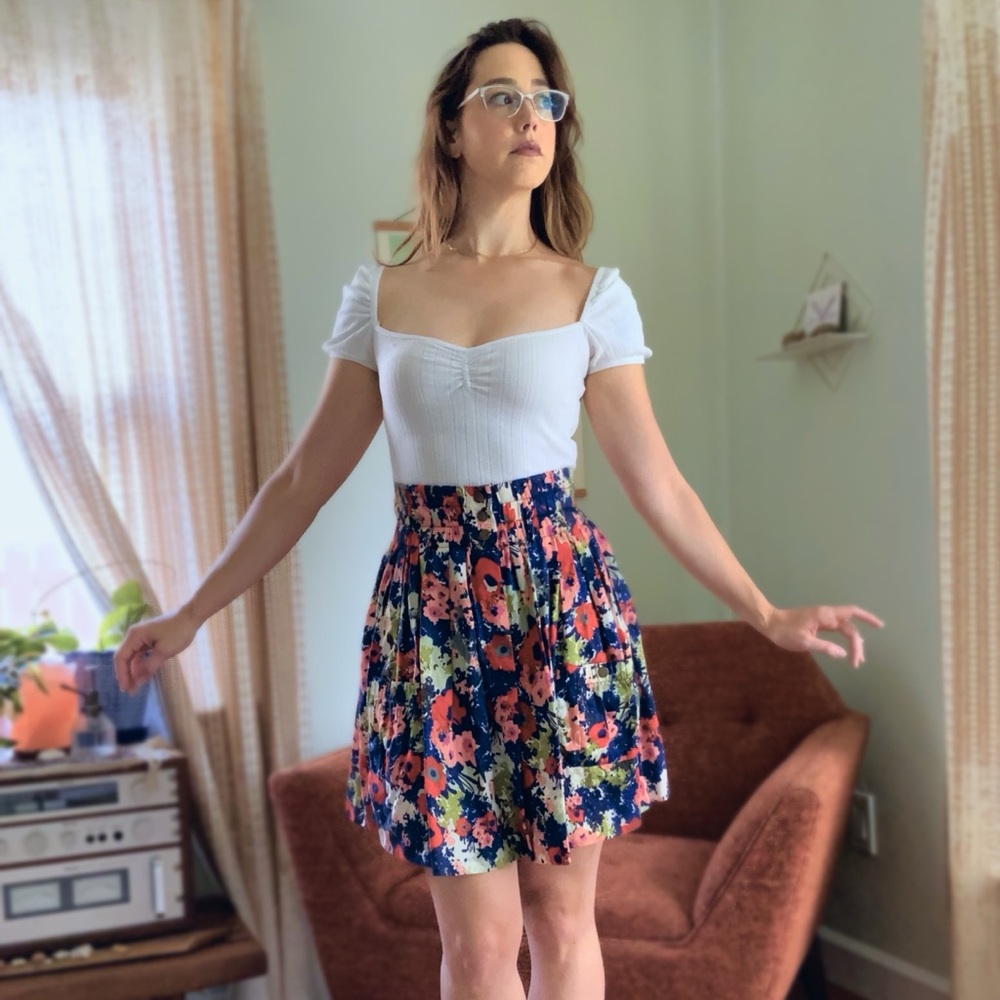 Floral Cotton Skirt